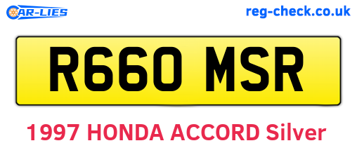 R660MSR are the vehicle registration plates.