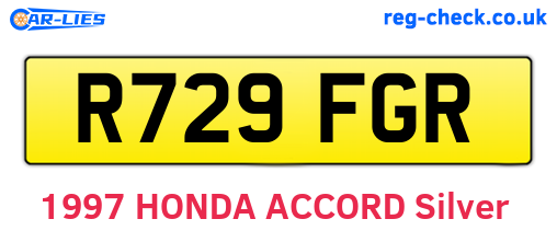 R729FGR are the vehicle registration plates.