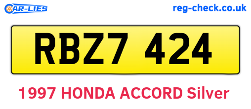 RBZ7424 are the vehicle registration plates.