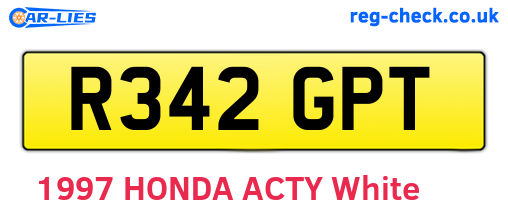 R342GPT are the vehicle registration plates.