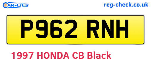 P962RNH are the vehicle registration plates.