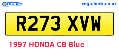 R273XVW are the vehicle registration plates.