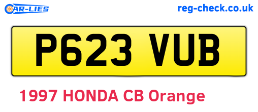 P623VUB are the vehicle registration plates.
