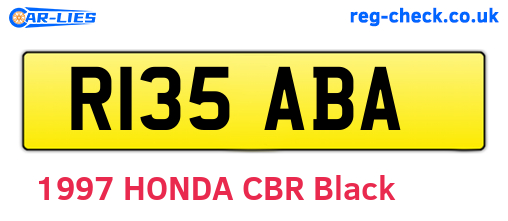 R135ABA are the vehicle registration plates.
