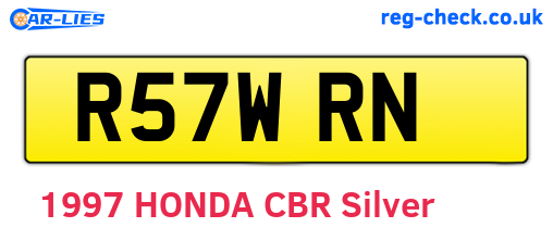 R57WRN are the vehicle registration plates.