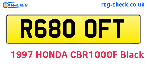 R680OFT are the vehicle registration plates.