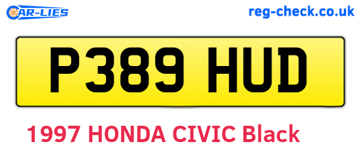P389HUD are the vehicle registration plates.