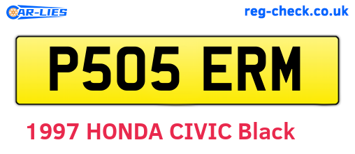 P505ERM are the vehicle registration plates.