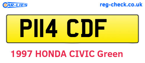 P114CDF are the vehicle registration plates.