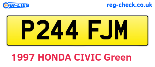 P244FJM are the vehicle registration plates.
