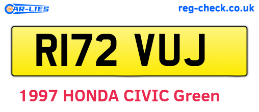 R172VUJ are the vehicle registration plates.