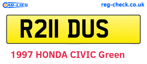 R211DUS are the vehicle registration plates.
