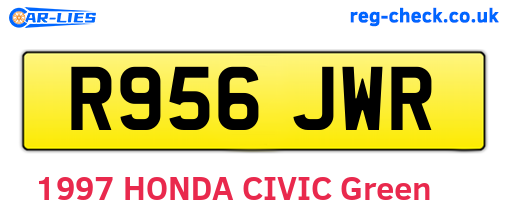 R956JWR are the vehicle registration plates.