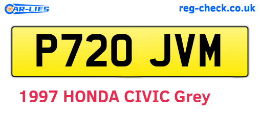 P720JVM are the vehicle registration plates.