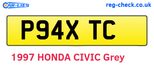 P94XTC are the vehicle registration plates.