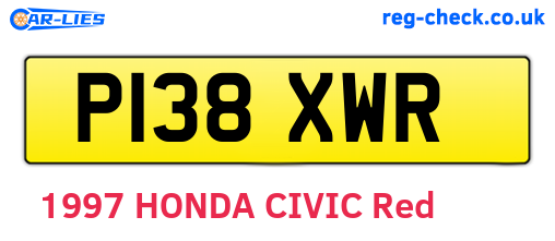 P138XWR are the vehicle registration plates.