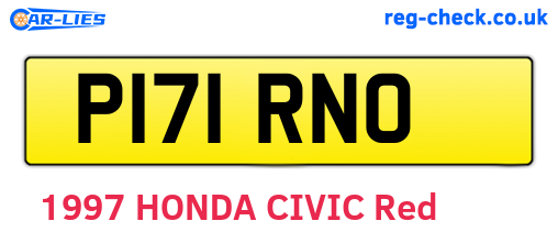 P171RNO are the vehicle registration plates.