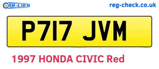P717JVM are the vehicle registration plates.