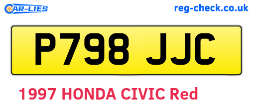 P798JJC are the vehicle registration plates.