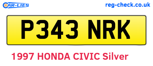 P343NRK are the vehicle registration plates.