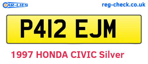 P412EJM are the vehicle registration plates.