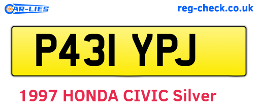 P431YPJ are the vehicle registration plates.