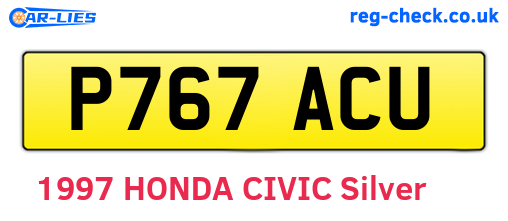 P767ACU are the vehicle registration plates.