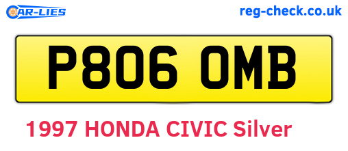 P806OMB are the vehicle registration plates.
