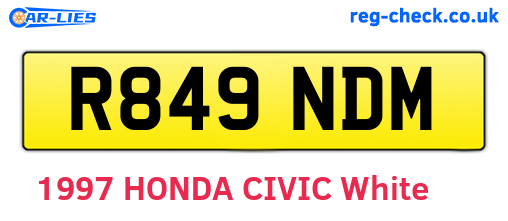 R849NDM are the vehicle registration plates.