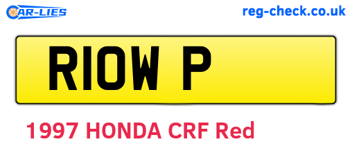 R1OWP are the vehicle registration plates.