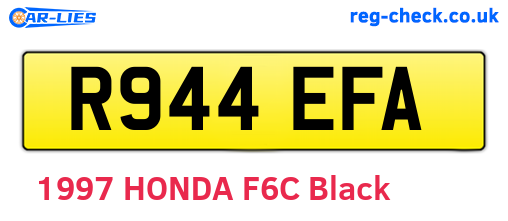 R944EFA are the vehicle registration plates.