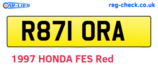 R871ORA are the vehicle registration plates.