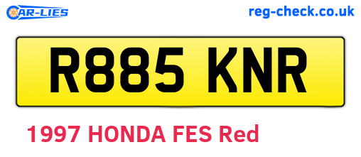 R885KNR are the vehicle registration plates.
