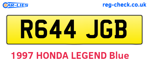 R644JGB are the vehicle registration plates.