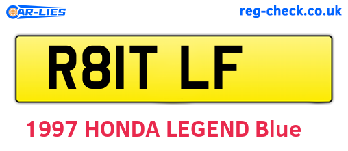 R81TLF are the vehicle registration plates.