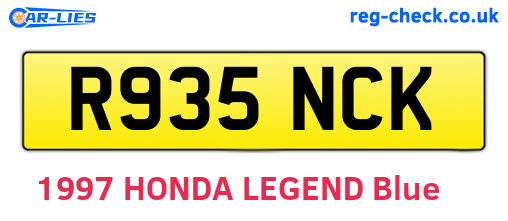 R935NCK are the vehicle registration plates.