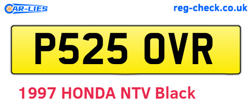 P525OVR are the vehicle registration plates.