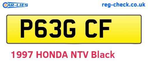 P63GCF are the vehicle registration plates.