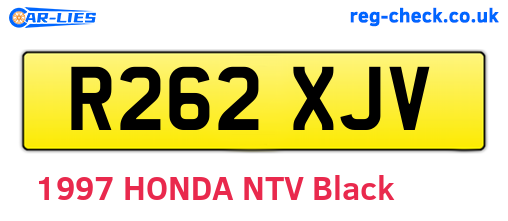 R262XJV are the vehicle registration plates.