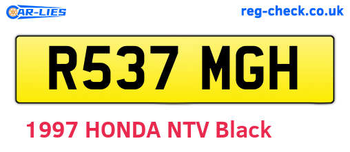 R537MGH are the vehicle registration plates.