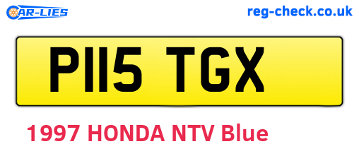 P115TGX are the vehicle registration plates.