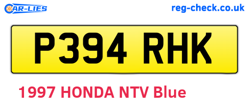 P394RHK are the vehicle registration plates.