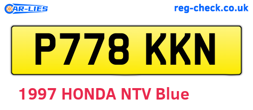 P778KKN are the vehicle registration plates.