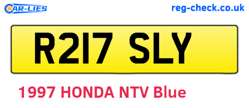 R217SLY are the vehicle registration plates.