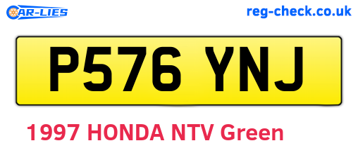 P576YNJ are the vehicle registration plates.