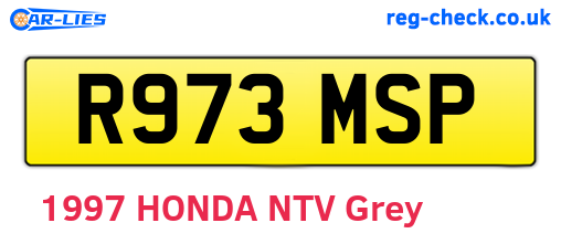 R973MSP are the vehicle registration plates.