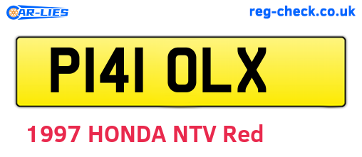 P141OLX are the vehicle registration plates.