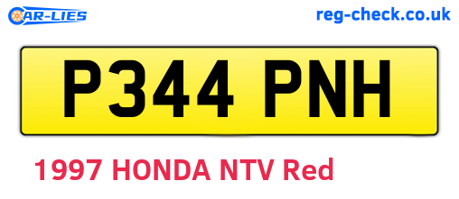 P344PNH are the vehicle registration plates.