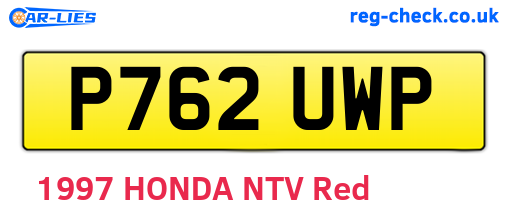 P762UWP are the vehicle registration plates.