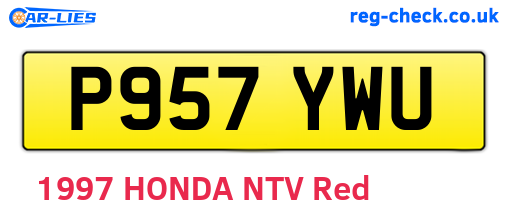 P957YWU are the vehicle registration plates.
